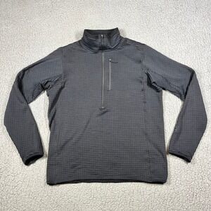 Patagonia R1 Pullover Men M Quarter Zip Polartec Waffle Fleece Black Gorpcore